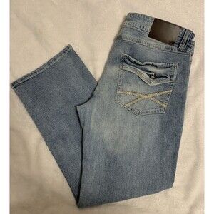 Men’s TK‎ Axel Slim Boot Cut Stretch Jeans Size 36 x 29.5 Light Wash